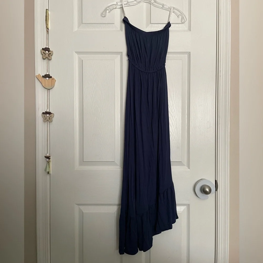 Lilly Pulitzer Navy Blue Strapless Maxi  Dress - Picture 2 of 6
